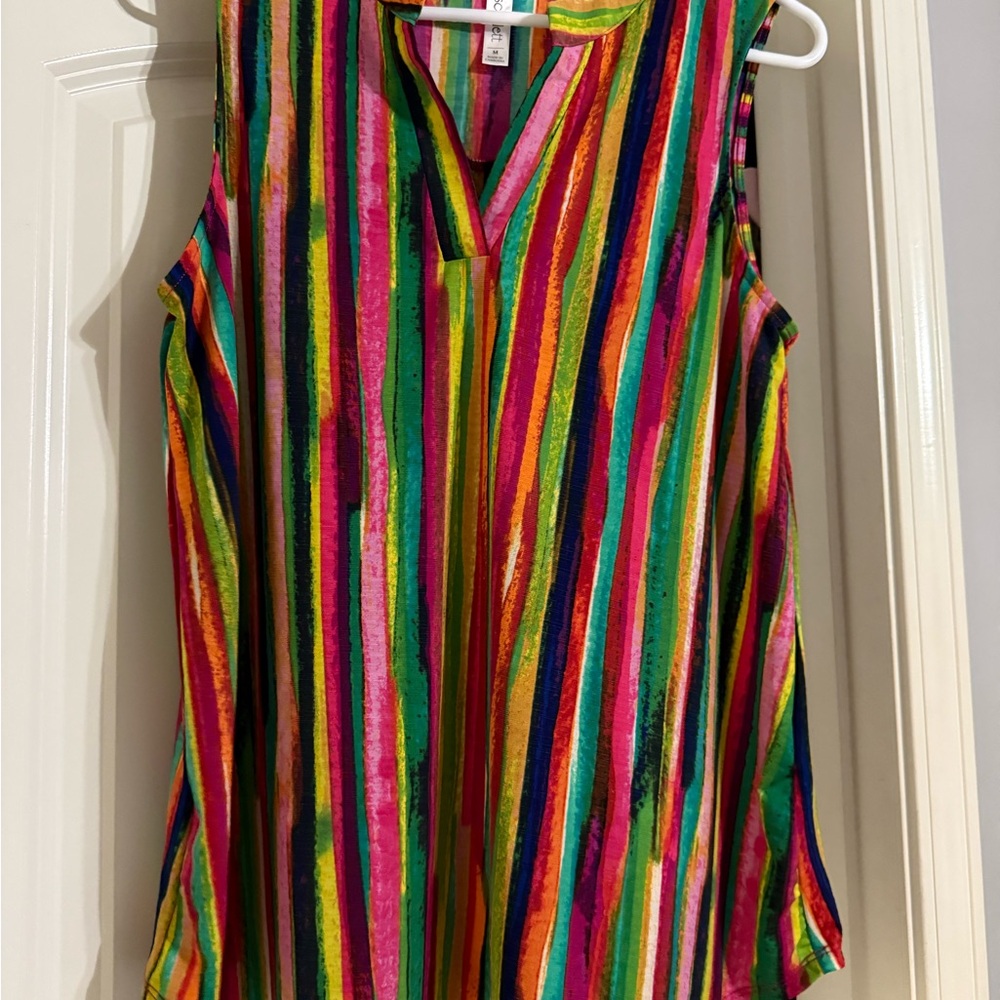 Dear Scarlett New w/o Tags Multicolor Striped Sleeveless Top Medium